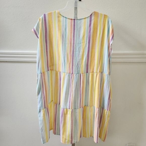 Time and Tru Women's Woven Print Dress with Flounce Hem V-Neck Size XXL - Picture 15 of 15